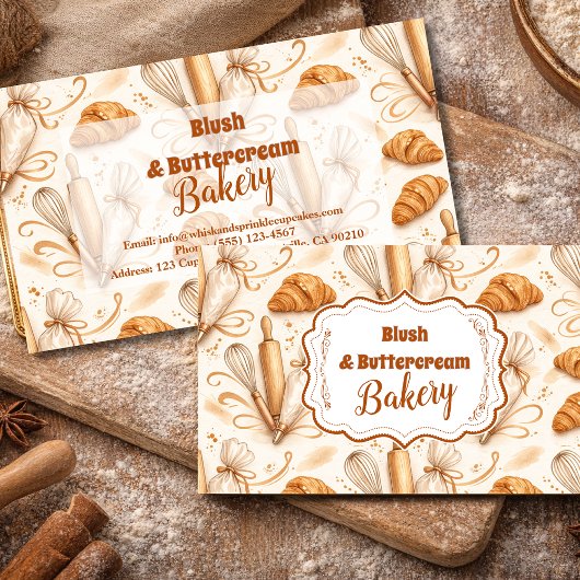 Carte De Visite Elegant Pastel Bakery Branding