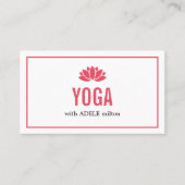 Carte De Visite Élégant Pastel Blanc Lotus Yoga Instructeur (Devant)