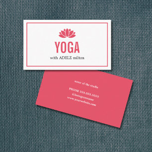 Carte De Visite Élégant Pastel Blanc Lotus Yoga Instructeur