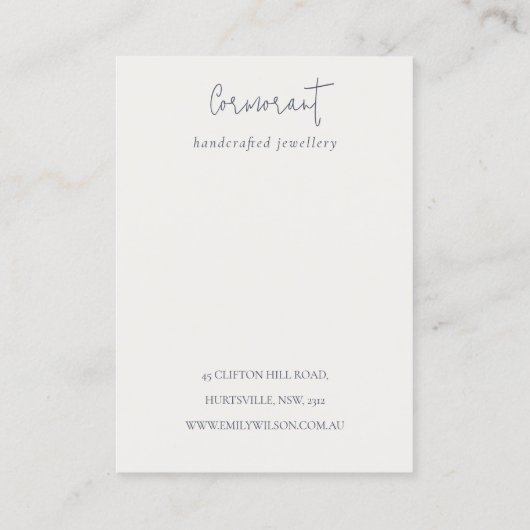 Carte De Visite Élégant Pastel Blue Fleur sauvage ribbon Logo orei (Dos)