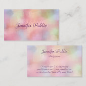 Carte De Visite Élégant Pastel Colors Modèle manuscrit (Devant / Derrière)