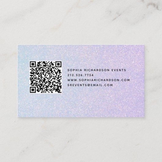 Carte De Visite Elégant Pastel Dreamy avec code QR (Dos)