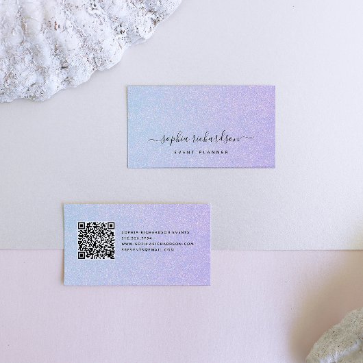 Carte De Visite Elégant Pastel Dreamy avec code QR