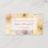 Carte De Visite Elégant Pastel Gold Floral Designer (Devant)