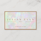 Carte De Visite Elégant Pastel Holographique Aura Beauté (Devant)