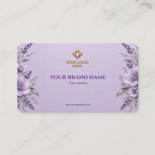 Carte De Visite Élégant Pastel Lavande Fleur Bijou Porte- Boucle d