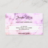 Carte De Visite Élégant Pastel Marbre violet élégant Monogramme (Dos)