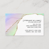 Carte De Visite Élégant Pastel moderne Arc-en-ciel en or en cendre (Dos)