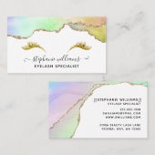 Carte De Visite Élégant Pastel moderne Arc-en-ciel en or en cendre (Devant / Derrière)