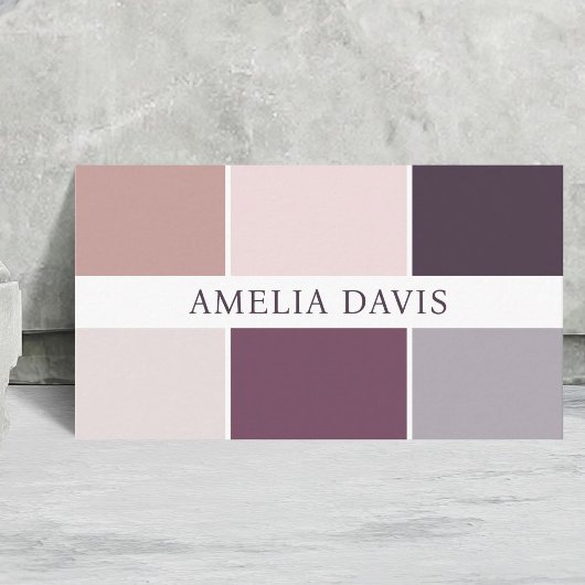 Carte De Visite Elégant Pastel Palette Couleurs Motif