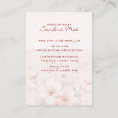 Carte De Visite Elegant Pastel Peach Pink Floral Display Card (Dos)