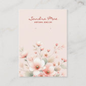 Carte De Visite Elegant Pastel Peach Pink Floral Display Card (Devant)