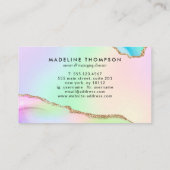 Carte De Visite Elégant Pastel Rainbow Marble Agate Geode (Dos)