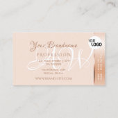 Carte De Visite Élégant Pastel Rose Coral Shimmer Stripes ajouter  (Dos)