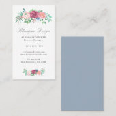 Carte De Visite Élégant Pastel rose Floral Garland vertical (Devant / Derrière)