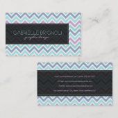 Carte De Visite Elégant Pastel Tones Chevron Motif (Devant / Derrière)