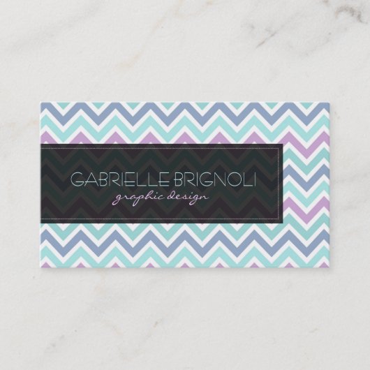 Carte De Visite Elégant Pastel Tones Chevron Motif (Devant)