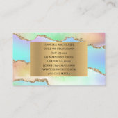 Carte De Visite Elégant Pastel Unicorn Gold Agate Luxe (Dos)
