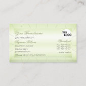 Carte De Visite Élégant Pastel Vert avec Diamants et Logo Moderne (Dos)