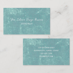 Carte De Visite Élégant Pastel Vintage Turquoise Texture verte