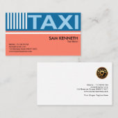 Carte De Visite Élégant Pastels Simple Signalisation Taxi Chauffeu (Devant / Derrière)