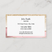 Carte De Visite Élégant Pasteur de l'Eglise Deacon Mgr Croix d'or (Dos)