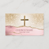 Carte De Visite Élégant Pasteur de l'Eglise Deacon Mgr Croix d'or (Devant)