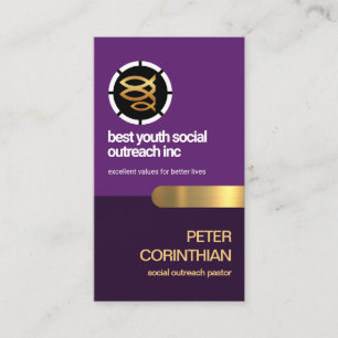 Carte De Visite Élégant Pasteur De Poissons D'Ichthus, Violet Re
