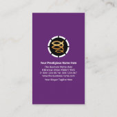 Carte De Visite Élégant Pasteur De Poissons D'Ichthus, Violet Reli (Dos)