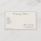 Carte De Visite Élégant Pays Français Filigree Roses (Dos)