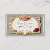 Carte De Visite Élégant Pays Français Filigree Roses (Devant)