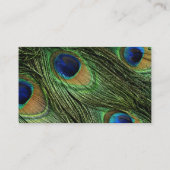 Carte De Visite Elégant Peacock Feathers Faux Metallic Gold (Dos)