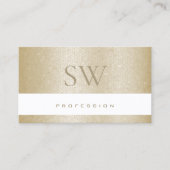 Carte De Visite Elégant Pearl Pastel Motif beige avec Monogramme (Devant)