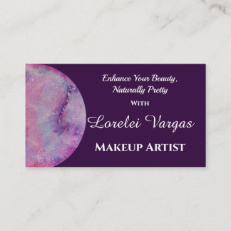 Carte De Visite Elégant peintre de maquillage couleur rose pourpre