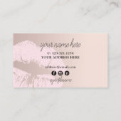 Carte De Visite Elégant peintre de maquillage de lèvres rose chick (Dos)