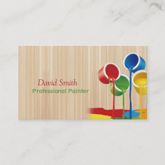 Carte De Visite Élégant Peintre Professionnel Moderne (Devant)