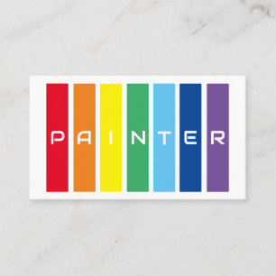 Carte De Visite Elégant Peintres carrés de couleur arc-en-ciel