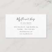 Carte De Visite Elegant peonies flowers chic (Dos)