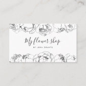 Carte De Visite Elegant peonies flowers chic (Devant)