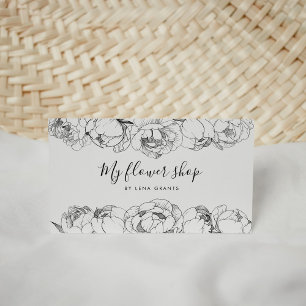 Carte De Visite Elegant peonies flowers chic