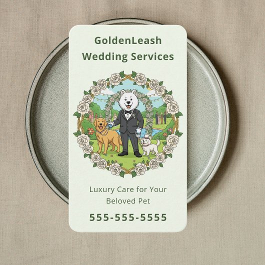 Carte De Visite Elegant Pet Wedding Sitter Wedding Dog Handler