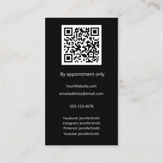 Carte De Visite Élégant Photo Custom Cupcake Bakery Custom QR Code (Dos)