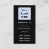 Carte De Visite Élégant Photo Custom Cupcakes Bakery Custom Logo (Dos)