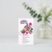 Carte De Visite Elégant photo d'aidant professionnel Gris & Bleu D (Debout devant)