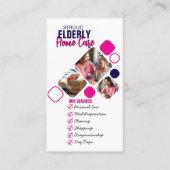 Carte De Visite Elégant photo d'aidant professionnel Gris & Bleu D (Devant)