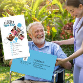 Carte De Visite Elégant photo d'aidant professionnel Gris & Bleu D