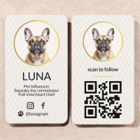 Elégant Photo Gold Dog Pet Social Media Code QR