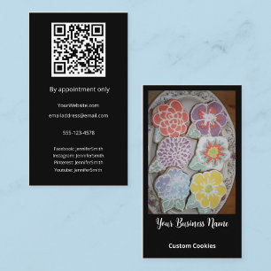 Carte De Visite Élégant Photo Personnalisé Cookies Boulangerie Per