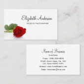 Carte De Visite Élégant photographe Mariage de Rose Rouge (Devant / Derrière)