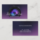Carte De Visite Élégant photographe violet photo (Devant / Derrière)
